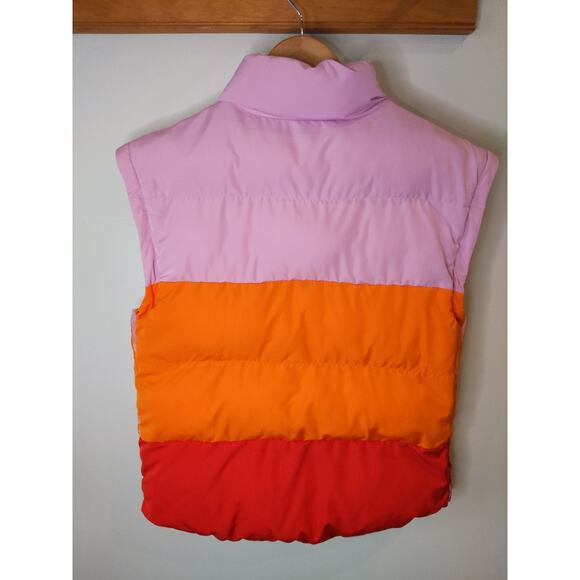 LEGO Target Collaboration Colorblock Puffer Vest Women's M Pink Orange Red - Picture 6 of 12